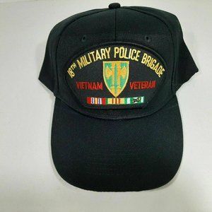 18th Military Police Brigade Vietnam Veteran Men's Patch Cap Hat Black